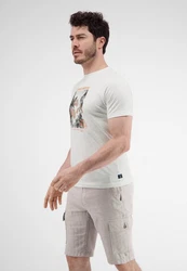 LERROS T-Shirt mit Fotoprint Weiß/Creme/Grau/Beige