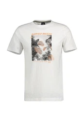 LERROS T-Shirt mit Fotoprint Weiß/Creme/Grau/Beige