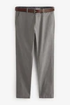 Next Weiche Slim Fit Chinohose mit Gürtel und Print Khaki/Braun/Hellgrau/Grau/Beige