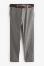 Bandeau-Bikini-Top Weiche Slim Fit Chinohose mit Grtel und Print (2-St)