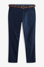 Chinohose Weiche Slim Fit Chinohose mit Grtel (2-tlg)