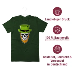 Shirtracer T-Shirt Totenkopf Kleeblatt St. Patricks Day Grün