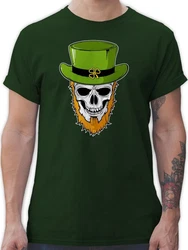 Shirtracer T-Shirt Totenkopf Kleeblatt St. Patricks Day Grün