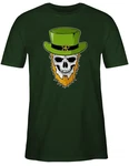 Shirtracer T-Shirt Totenkopf Kleeblatt St. Patricks Day Grün