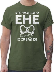 Shirtracer T-Shirt Nochmal raus Ehe es zu spät ist JGA Männer Dunkelgrün/Creme/Grün