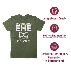 Shirtracer T-Shirt Nochmal raus Ehe es zu spät ist JGA Männer Dunkelgrün/Creme/Grün