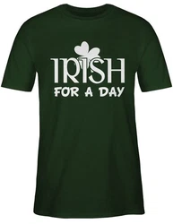 Shirtracer T-Shirt Irish For A Day St Patricks Day Grün/Blau