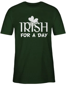 Shirtracer T-Shirt Irish For A Day St Patricks Day Grün/Blau