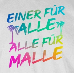 Shirtracer T-Shirt Einer für alle Alle für Malle I Mallorca Party I Malle für alle Sommerurlaub Herren Rosa/Mischfarben/Silber