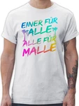 Shirtracer T-Shirt Einer für alle Alle für Malle I Mallorca Party I Malle für alle Sommerurlaub Herren Rosa/Mischfarben/Silber