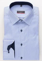 Eterna Blusenshirt Hemd 8992 X14P Dunkelblau/Hellblau/Blau