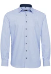 Eterna Blusenshirt Hemd 8992 X14P Dunkelblau/Hellblau/Blau