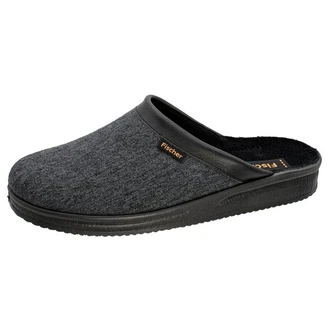 Fischer-Markenschuh Pantoffel Andy Schwarz/Dunkelgrau/Grau
