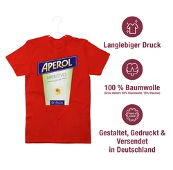 Shirtracer T-Shirt Aperol Aperitivo Kostüm Flaschen Verkleidung Hautfarben/Orange/Rot/Dunkelrot