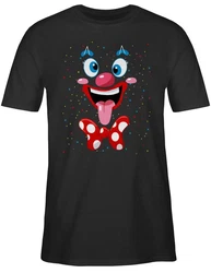 Shirtracer T-Shirt Clown Gesicht Kostüm Creme/Schwarz/Grün/Rot/Braun