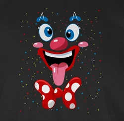 Shirtracer T-Shirt Clown Gesicht Kostüm Creme/Schwarz/Grün/Rot/Braun
