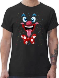 Shirtracer T-Shirt Clown Gesicht Kostüm Creme/Schwarz/Grün/Rot/Braun