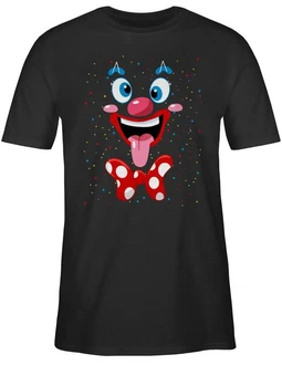 Shirtracer T-Shirt Clown Gesicht Kostüm Creme/Schwarz/Grün/Rot/Braun Shirtracer T-Shirt Clown Gesicht Kostüm Creme/Schwarz/Grün/Rot/Braun
