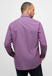 Eterna Karohemd Comfort Fit Button-Down-Kragen Lila/Rosa/Dunkelrot/Rot/Braun
