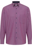 Eterna Karohemd Comfort Fit Button-Down-Kragen Lila/Rosa/Dunkelrot/Rot/Braun