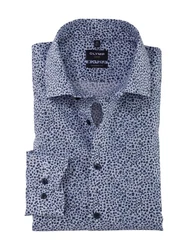 OLYMP Businesshemd Luxor modern fit Grafik-Print Dunkelblau/Blau/Creme