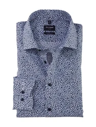 OLYMP Businesshemd Luxor modern fit Grafik-Print Dunkelblau/Blau/Creme