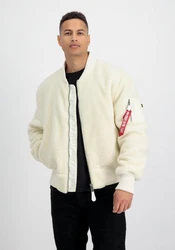 Alpha Industries Bomberjacke MA-1 Teddy Beige/Khaki/Weiß/Creme