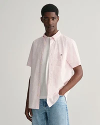 Gant Kurzarmhemd Vichy-Karohemd Button-down-Kragen ros