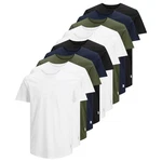 Jack & Jones T-Shirt JJENOA Dunkelgrün/Dunkelblau