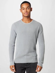 Blend Strickpullover Rundhals Basic Langarm Sweater (4349) Grau (4349)