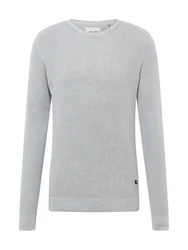 Blend Strickpullover Rundhals Basic Langarm Sweater (4349) hellgrau