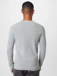 Blend Strickpullover Rundhals Basic Langarm Sweater (4349) hellgrau