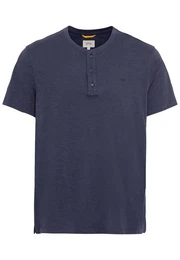 T-Shirt NOS Henley 1/2, Night Blue