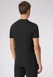 Roy Robson Longshirt Rippkragen Schwarz