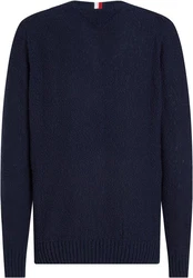 TOMMY HILFIGER Strickpullover SLUB YARN C NK Dunkelblau
