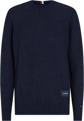 TOMMY HILFIGER Strickpullover SLUB YARN C NK Dunkelblau