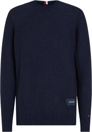 Strickpullover SLUB YARN C NK mit Logostickerei am rmel