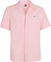 Tommy Jeans Kurzarmhemd TJM LINEN BLEND CAMP SHIRT Rosa