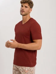 Hanro V-Shirt Living Shirts Rot/Braun/Orange/Dunkelrot