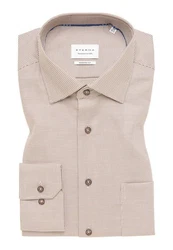 Eterna Hemd Beige/Braun/Lila