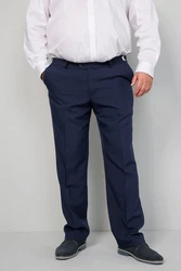 Men Plus Anzughose verstellbarer Bund Bauchfit Dunkelblau/Blau