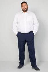 Men Plus Anzughose verstellbarer Bund Bauchfit Dunkelblau/Blau