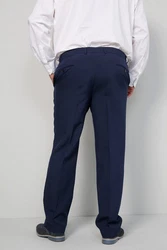 Men Plus Anzughose verstellbarer Bund Bauchfit Dunkelblau/Blau