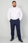 Men Plus Anzughose verstellbarer Bund Bauchfit Dunkelblau/Blau