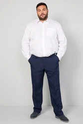 Men Plus Anzughose verstellbarer Bund Bauchfit Dunkelblau/Blau