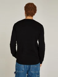 Tommy Jeans Rundhalspullover TJM SLIM ESSENTIAL LIGHT SWEATER Schwarz