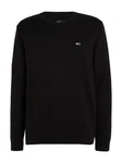 Tommy Jeans Rundhalspullover TJM SLIM ESSENTIAL LIGHT SWEATER Schwarz