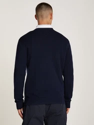 Tommy Jeans Rundhalspullover TJM SLIM ESSENTIAL LIGHT SWEATER Dunkelblau/Blau