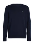 Tommy Jeans Rundhalspullover TJM SLIM ESSENTIAL LIGHT SWEATER Dunkelblau/Blau