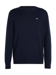 Rundhalspullover TJM SLIM ESSENTIAL LIGHT SWEATER mit Flag-Patch